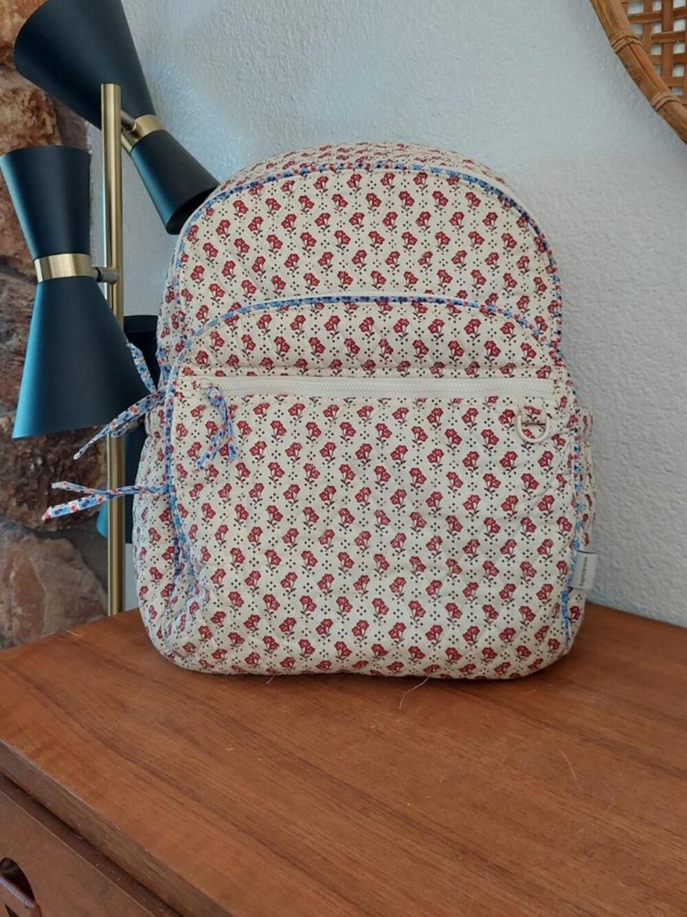 Vera Bradley Large Bancroft Backpack Rachel Ditsy Quilted Cotton Floral Bookbag